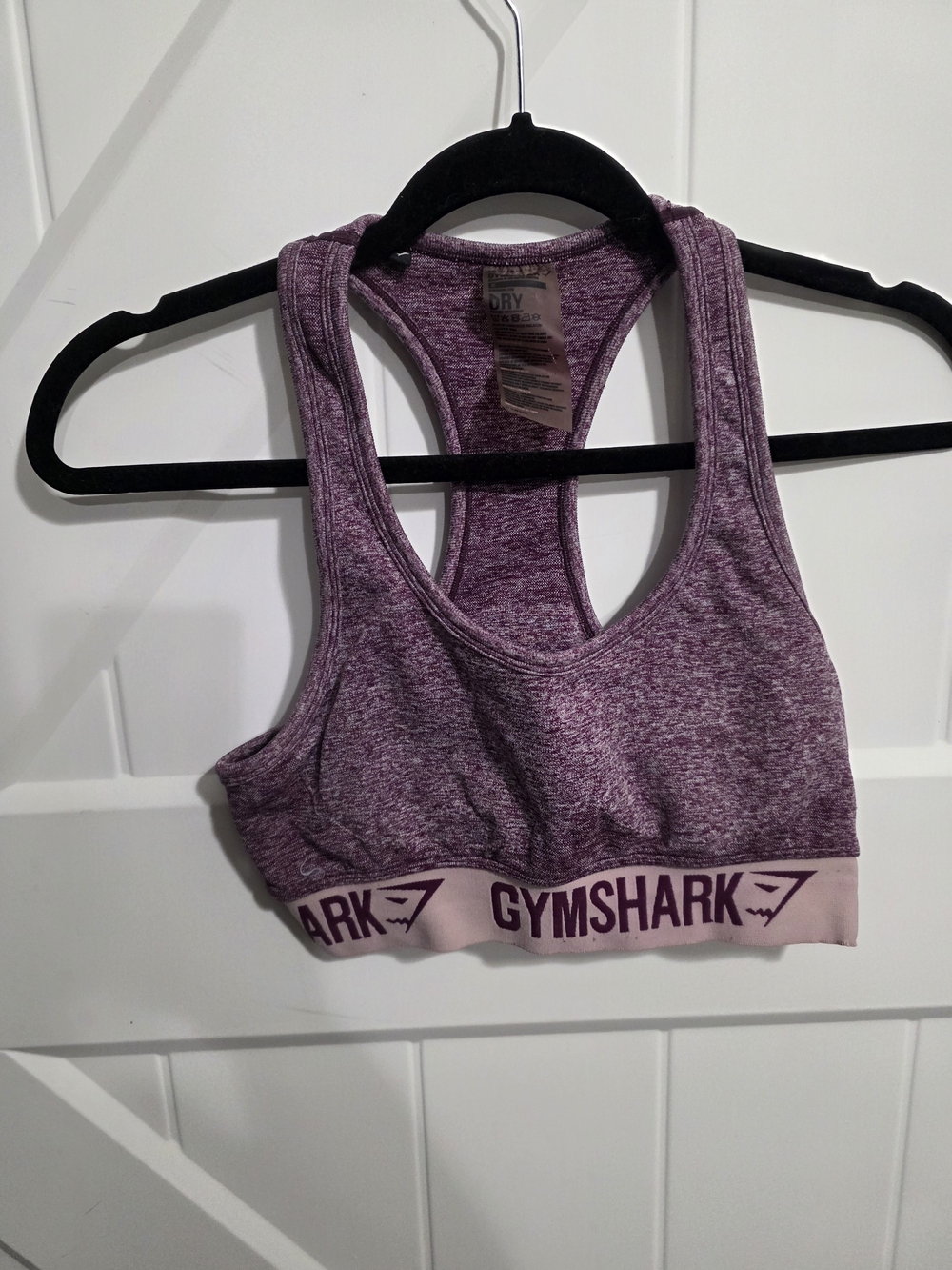Gymshark Mauve Heather Racerback Sports Bra with Branded Band